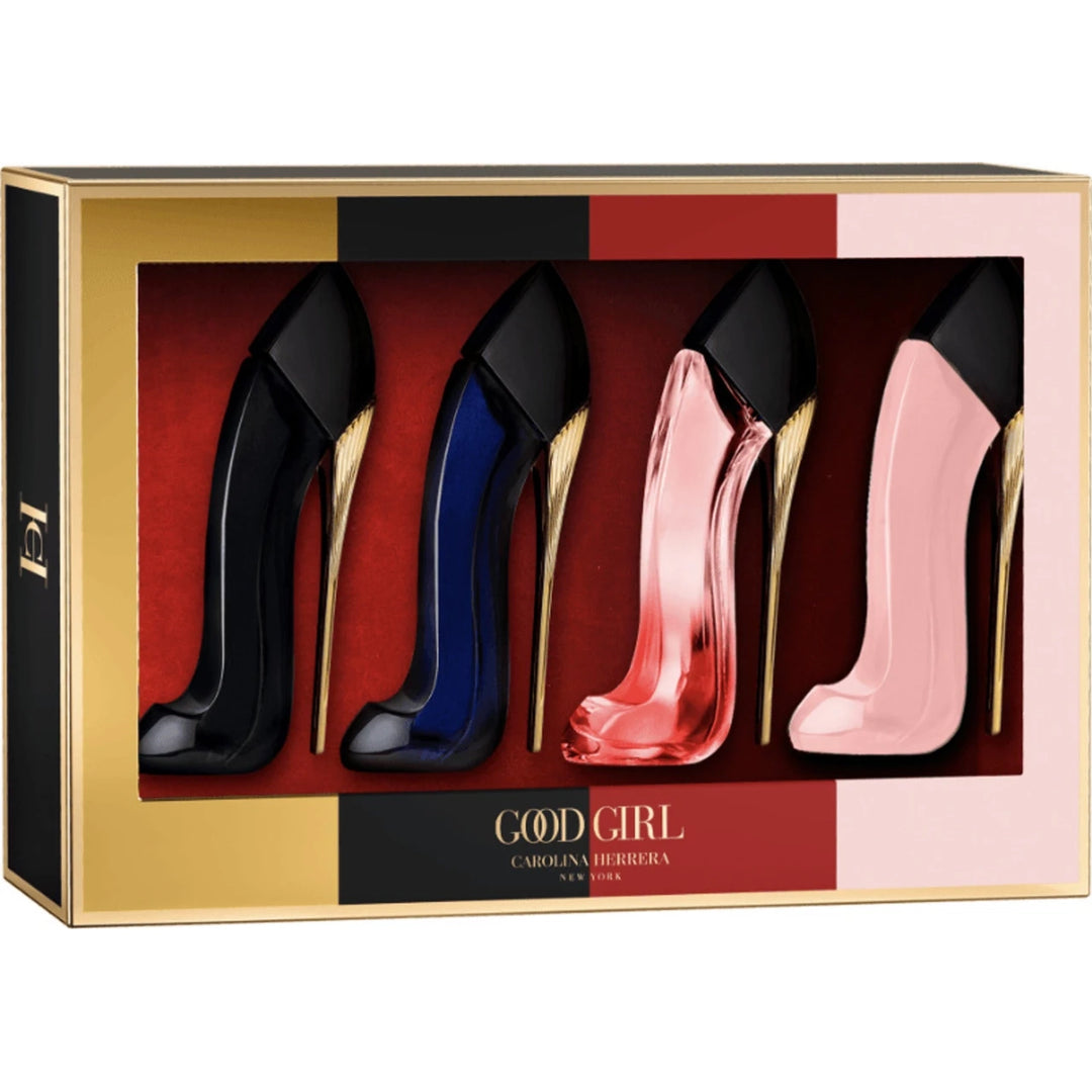 CAROLINA HERRERA 4 * 7 ML EAU DE PARFUM MINI SET: GOOD GIRL BLUSH + VERY GOOD GIRL + GOOD GIRL + VERY GOOD GIRL ELIXIR